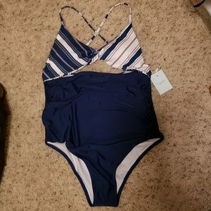 Cupshe Stripe Cut Out One Piece